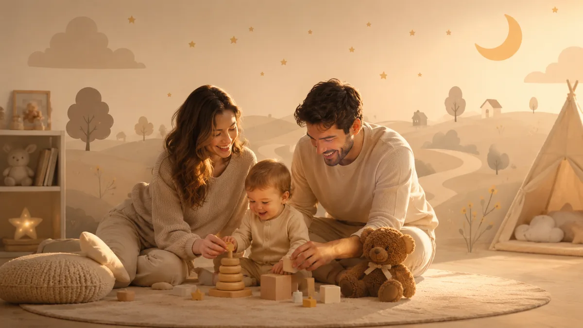 Famiglia serena dopo un percorso di consulenza del sonno